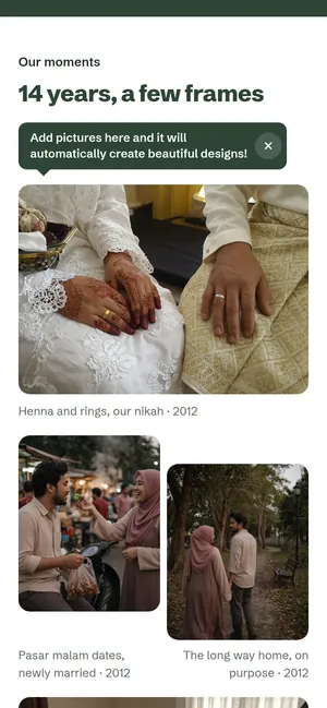 Screenshot of a sample page: photo gallery